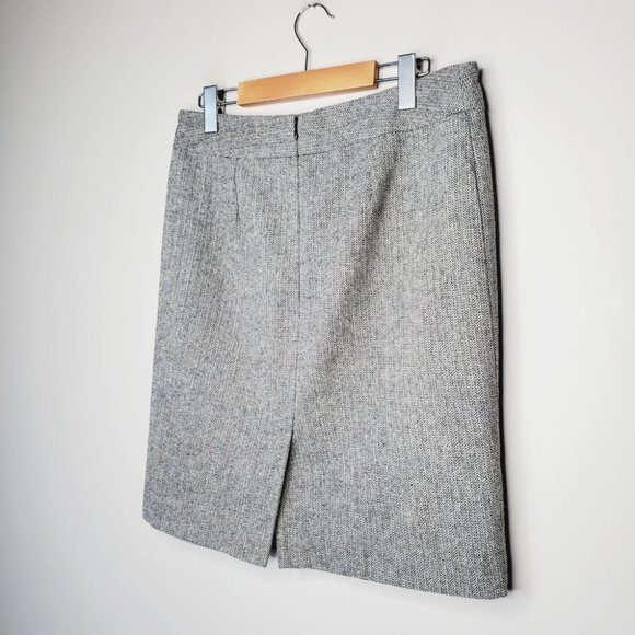 Banana Republic Pencil Skirt Herringbone Preppy Lady-like Career Wool Grey 4 - Picture 4 of 10